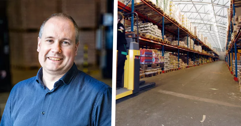 Stefan Olsson (till vänster) och Bergendahls matlager (till höger).