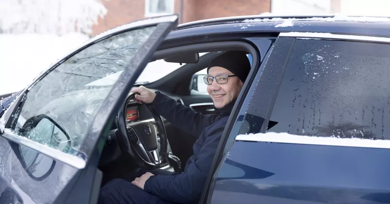 Bengt Lindblom Unionens klubbordförande på Bilprovningen 