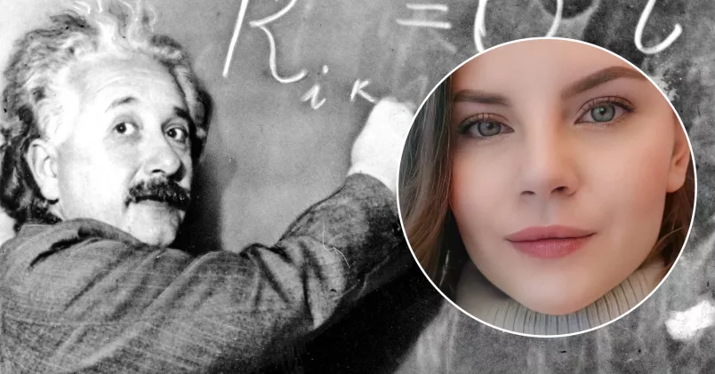Amanda Engvall Till vänster: Albert Einstein, till höger: Amanda Engvall