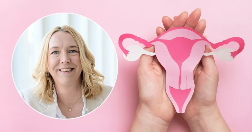 Carita Sturesson Till höger Carita Sturesson, till vänster en livmoder