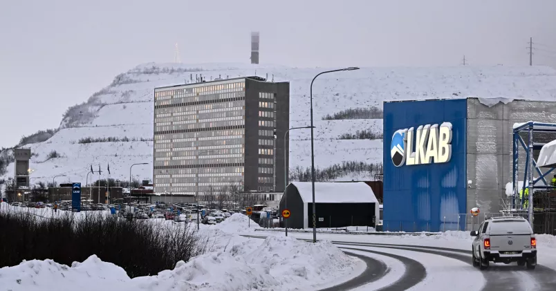 Utanför LKAB i Kiruna. Vinter.