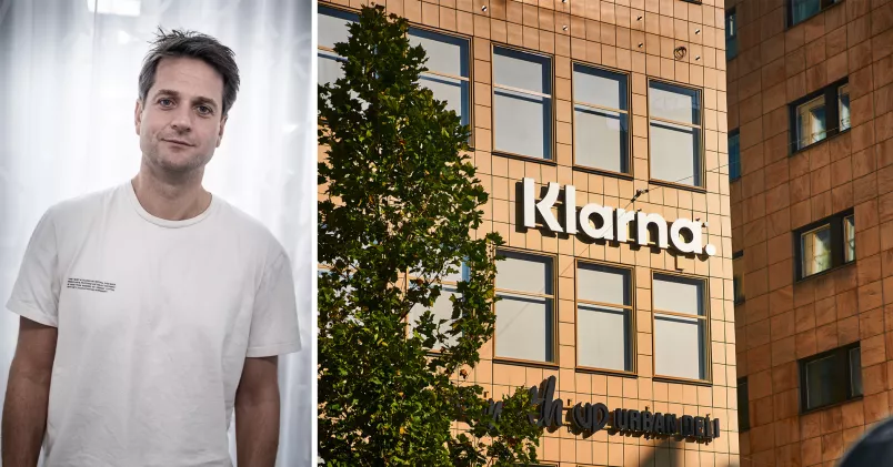 Till vänster Klarnas vd Sebastian Siemiatkowski, till höger Klaras huvudkontor.