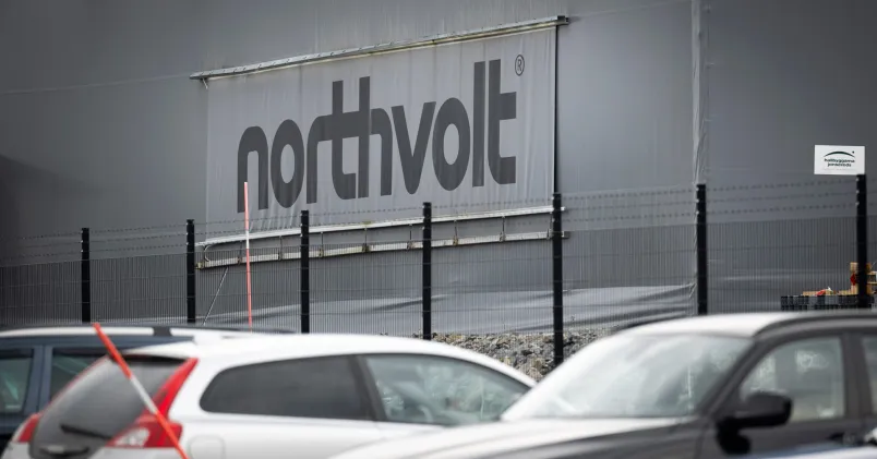 Northvolts fasad utanför Skellefteå.