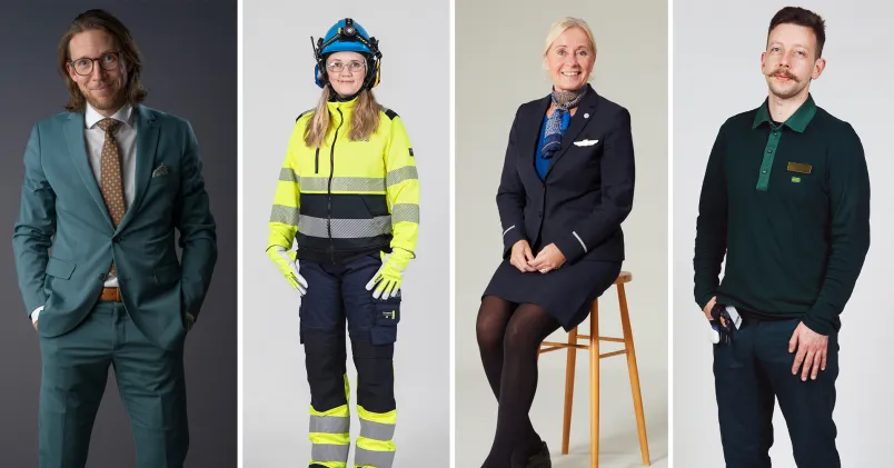 arbetskläder personer med olika arbetskläder