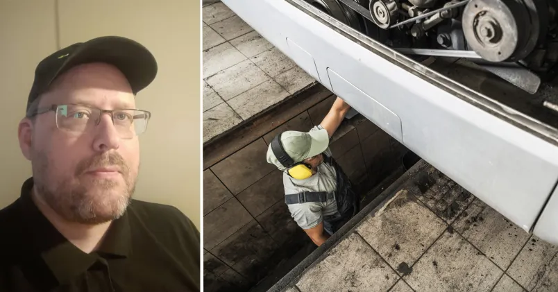 Magnus Nilsson är ordförande i Unionenklubben på Carspect, som besiktigar bilar.