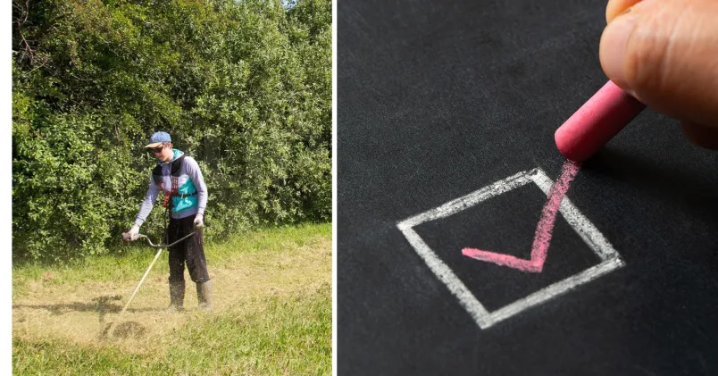 sommarjobb barn som klipper gräsmatta
