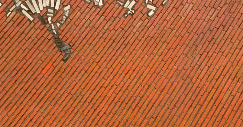 Bild på vägg i Stockholms tunnelbana