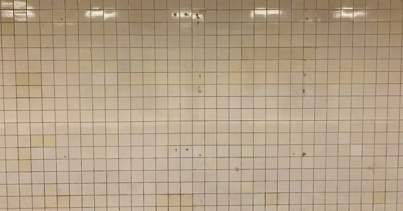 Bild på vägg i Stockholms tunnelbana