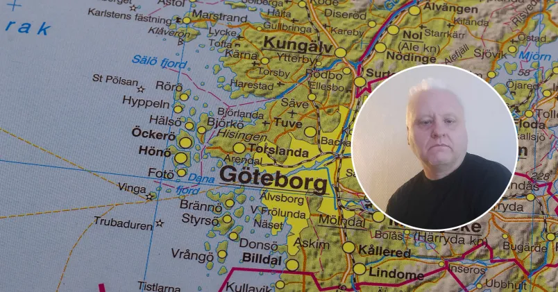 Sverigekarta med Göteborg