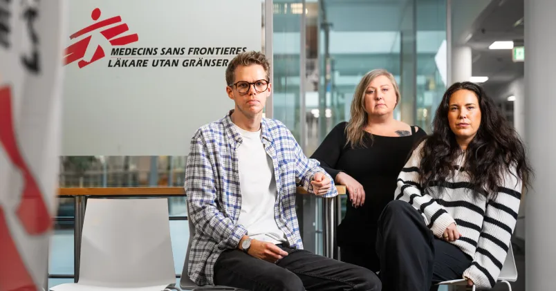 Tre medarbetare på Läkare utan gränser