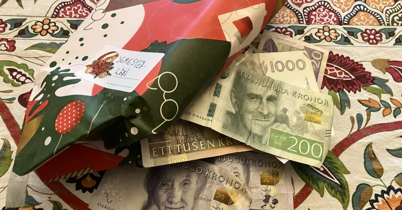 bild på sedlar i paket