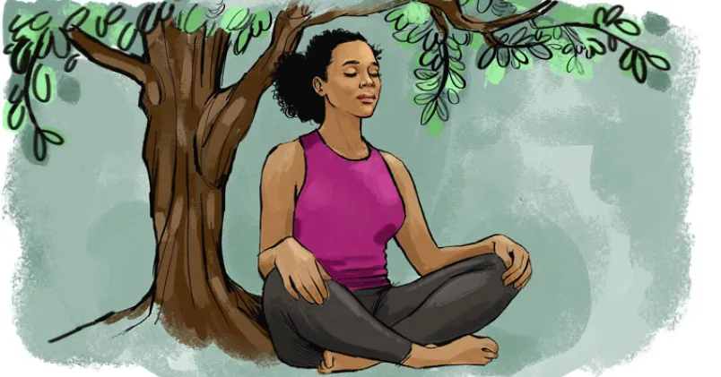 meditation vid ett träd