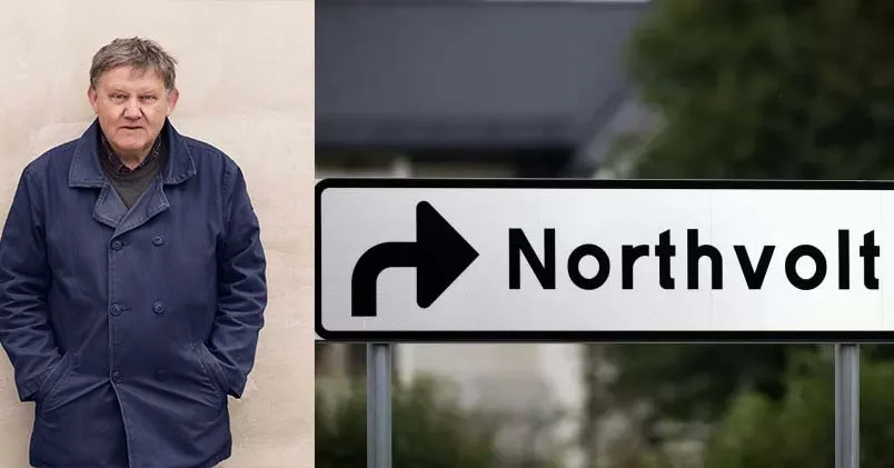Gunnar Lindstedt och Northvoltskylt 