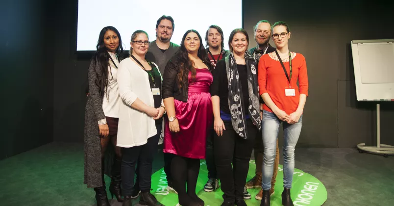 Ung Arenas nya Styrgrupp för 2015. Från vänster i bild: Emma Fransson (supl), Mikaela Svensson (supl), Johan Augustsson (supl) Charlotta Ekholm (ord), Fredrik Åslund (ord), Malin Nordlund (ord), Ted Therner (ord) och Jannica Niklasson (ord)