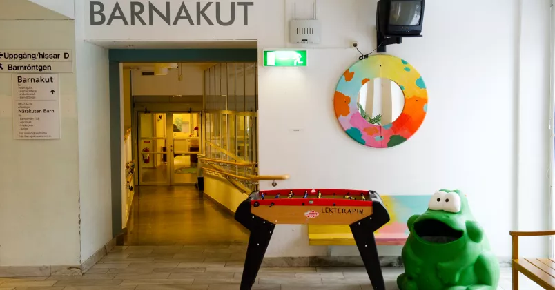 Väntrummet till barnakuten på Astrid Lindgrens Barnsjukhus i Solna Henrik Montgomery/TT