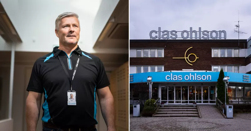 Dennis Sjöberg. Utsidan av Clas Ohlsons huvudkontor i Insjön.