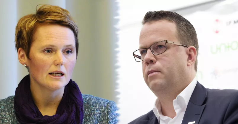 Anna-Karin Hatt till vänster, Martin Linder till höger.