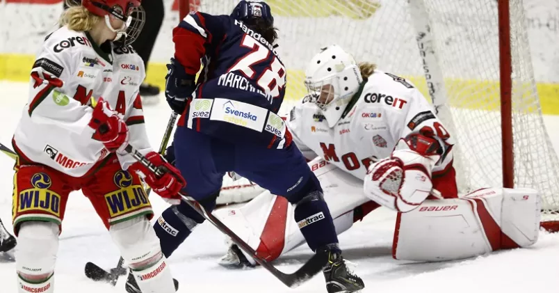 Kvinnliga hockeyspelare har betydligt sämre villkor än männen. Stefan Jerrevång/TT