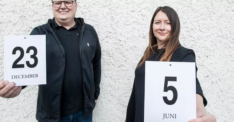 Johan Sved och Cathrin Persson förhandlade sig till att dag före nationaldag och julafton är arbetsbefriade. Joakim Brolin