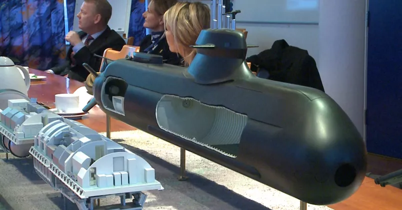 I december i fjol presenterades ubåtskonstruktionen A26, nästa generations svenska ubåt från Kockums, på Kockums kontor i Malmö. Erland Vinberg / TT