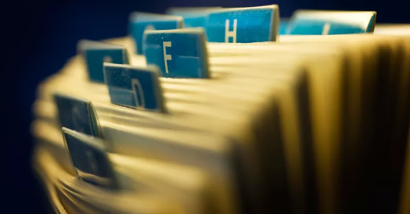 Så kunde ett adressregister se ut för tjugo år sedan. I dag är de oftast digitaliserade och enkla att kopiera, vilket tre kvinnor på ett marknadsundersökningsföretag anses ha gjort. Staffan Löwstedt/TT