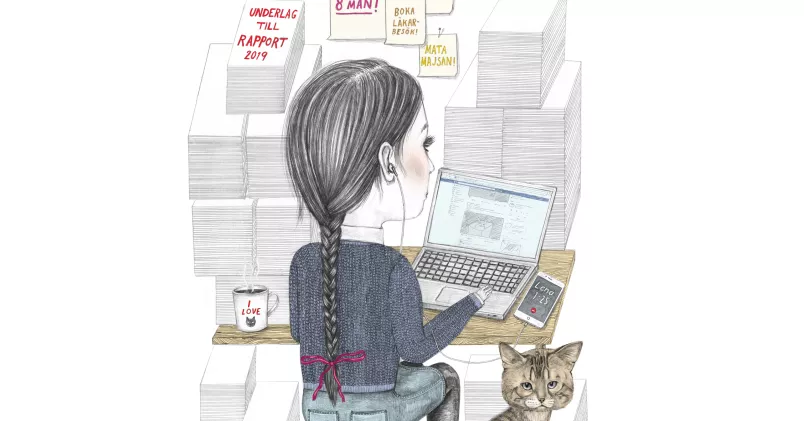 "Jag ska bara ..." Illustration: Annelie Carlström