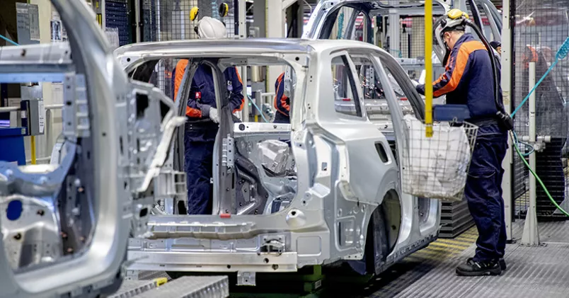 Löpande band på Volvo Cars.