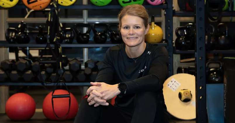 Jenny Grindestam på gymmet.