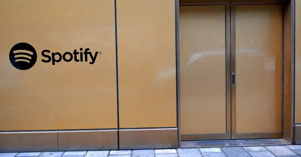 Fasadbild, Spotifys kontor i Stockholm.