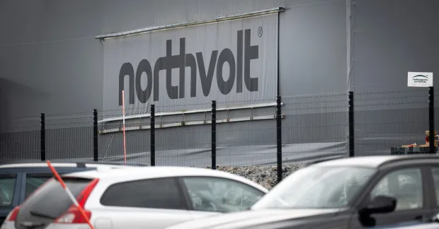 Northvolts fasad utanför Skellefteå.