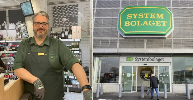 Jonas Alshorn, butiksanställd på Systembolaget.
