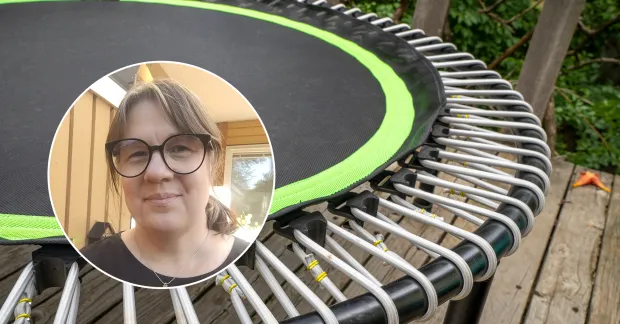 studsmatta utan skyddsnät