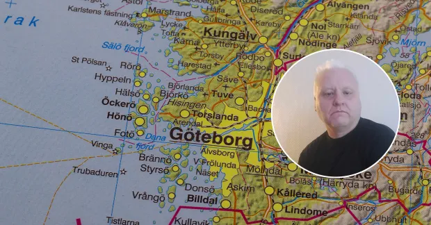 Sverigekarta med Göteborg