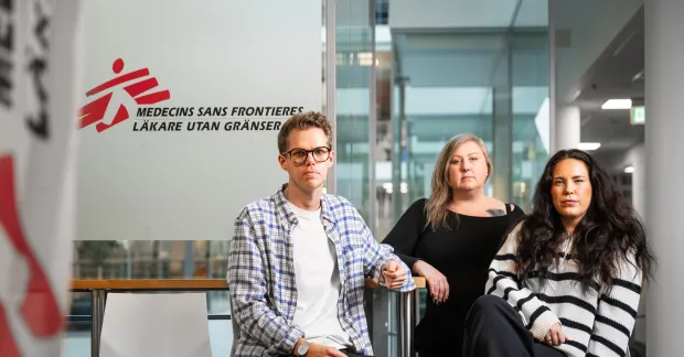 Tre medarbetare på Läkare utan gränser