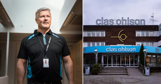 Dennis Sjöberg. Utsidan av Clas Ohlsons huvudkontor i Insjön.
