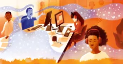 Ett kontorslandskap där något sprider sig i luften