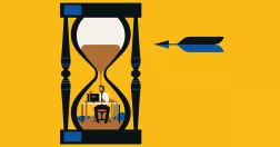 Timglas med person i botten.