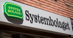 en skylt på systembolaget