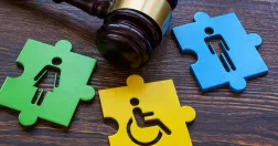 plattor som visar funktionsnedsättning och kön som är två av de sju diskrimineringsgrunderna