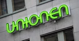 Unionens logga på husfasad.