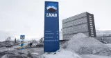 LKAB:s skylt i snölandskap.