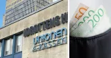 Fasadbild på Unionens a-kassa och en plånbok med sedlar