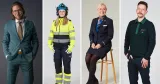 personer med olika arbetskläder