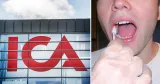 Icas logotyp på en fasad intill en bild som illustrerar provtagning vid drogtest; artikel om AD:s dom i tvist mellan Unionen och Ica.